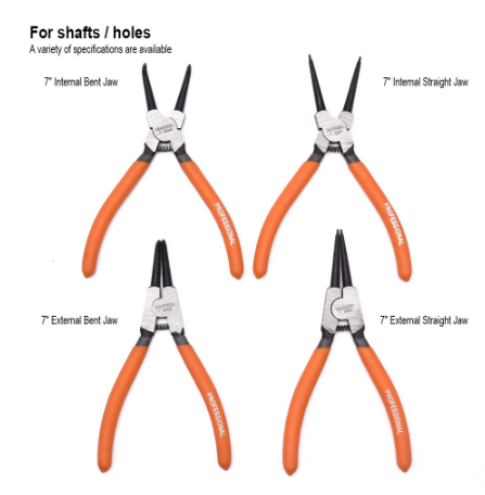 Harden 560524 4Pcs Circlips Pliers Set Professional Internal Straight Jaw Bent