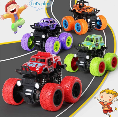 Mini Monster Trucks Friction Powered Cars for Kids Big Rubber Tires Baby Boys Super Cars Blaze