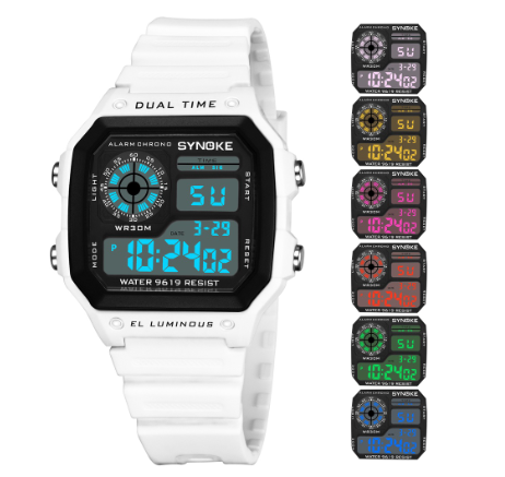 SYNOKE Men's Watch Luxury Waterproof Classic Sports Relo Leisure Fashion Watch For Men WHITE