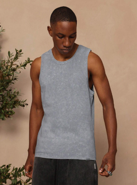 SUMWON Regular Fit Washed Essential Tank Top