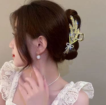 Women Shinny Diamond Hair Clamps Fashion Wheat Hair Clip Claw for Girls Hair Accessories