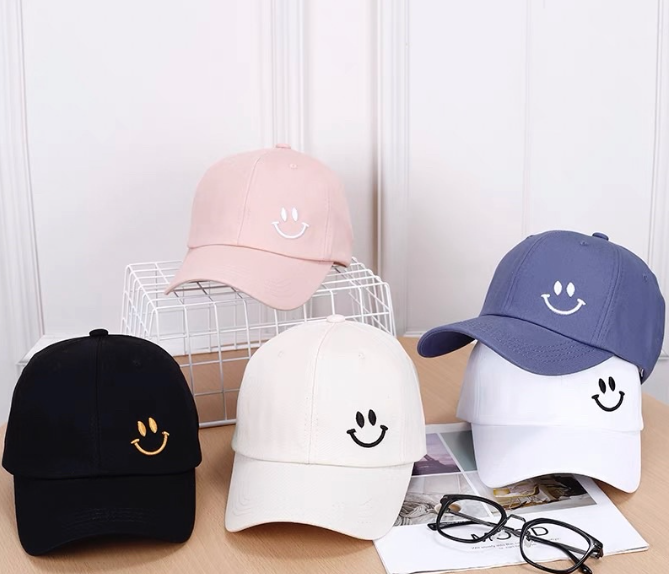 RAINBOWCO Smiley Korean Baseball Cap Unisex Cotton For Men And Women