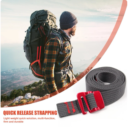 Outdoor Travel Backpack Nylon Tape Rope With Quick Release Hook Tension Belts Buckle Tie-Down Belt Hiking Climbing Tension Belts