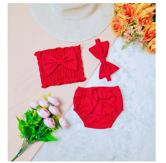 Stacey Smocking Terno For Baby Girl With Turban for 1-24months c7