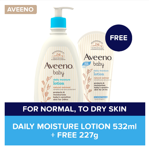Aveeno Baby Daily Moisture Lotion Discount Bundle (532ml + Free 227g)