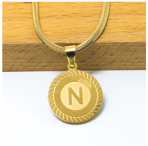 Laj High Quality Stainless Steel Letter Pendant Necklace with Free box N