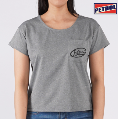 Petrol Basic Tees for Ladies Boxy Fitting CVC Jersey Fabric Trendy Fashion 130331-U Heather Gray