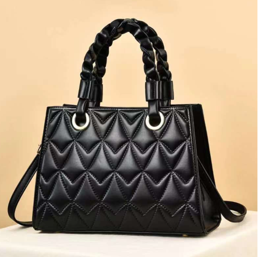 New fashion Large Capacity Embroidery Line Indentation Handbag
