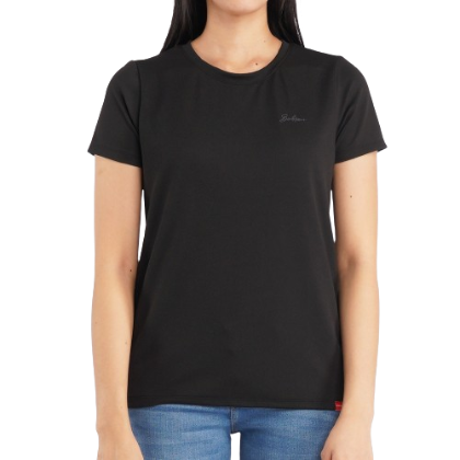Bobson Japanese Ladies Basic Round Neck T-shirt for Women Trendy Fashion Relaxed Fit 126294-U (Black