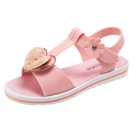 Cute Girl's Shoe Girl's Sandals Soft Sole Shoes Princess Peep Toe Beach Shoes