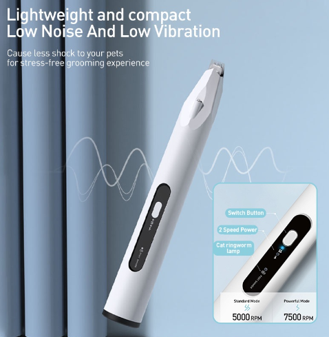 Rojeco 2 In 1 Pet Precise Shaver Set Low Noise Rechargeable Leg