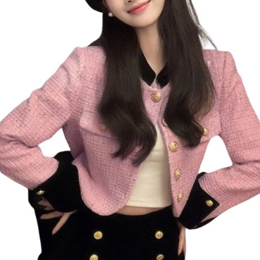 Lovito Women Colorblock Blazer LNA29426 (Pink)