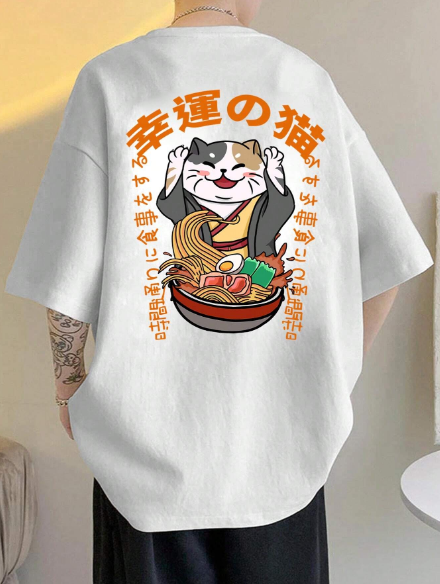 Manfinity Hypemode Men T-Shirts Oversize Crew Neck Drop Shoulder Short Sleeve Graphic Tee Japanese Fashion Summer Polyester