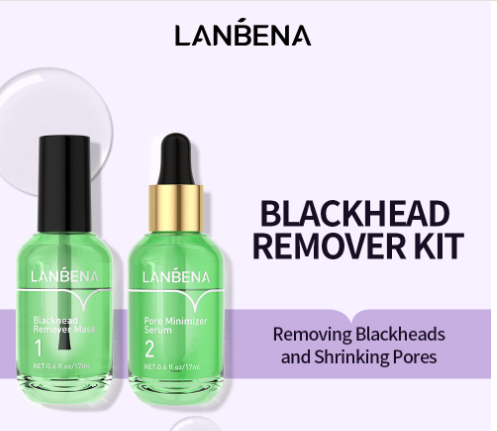 LANBENA Blackhead Remover Kit Pore Minimizer Serum Peeling Off Face Mask Skin Care