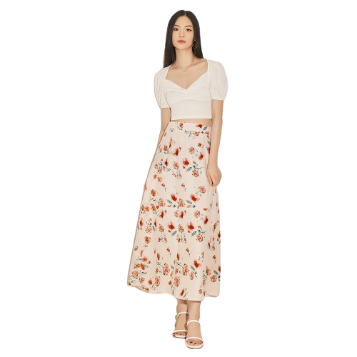 Lovito Women Pattern Skirts L61AD140 (Apricot)