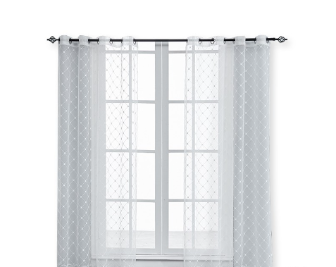 Socone Elegant Sheer White Curtain With Grommet For Living Room Bedroom Long Size 4545