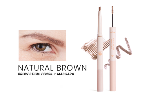 Blk cosmetics universal brow stick: pencil + mascara natural brown