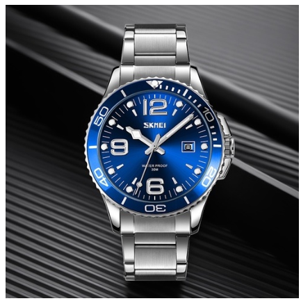 Skmei Luxury Quartz movement Date Time Wristwatches Mens Casual Waterproof Watches 9278 BLUE