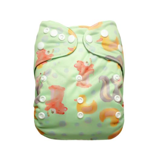 Cathy Baby Charcoal Inner Cloth Diaper Printed One Size Reusable Washable Pocket Bamboo Charcoal Cloth Nappy 12