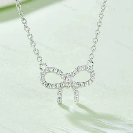 Real Moissanite Faux Diamond Excellent VVS-1 With GRA Certification S925 Silver Women Necklace OS02O