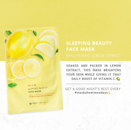 Face Republic Sleeping Beauty Face Mask Brightening Lemon Extract 23g