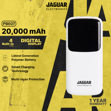 JAGUAR ELECTRONICS PB607 20000mAh Power Bank with Charging Cable