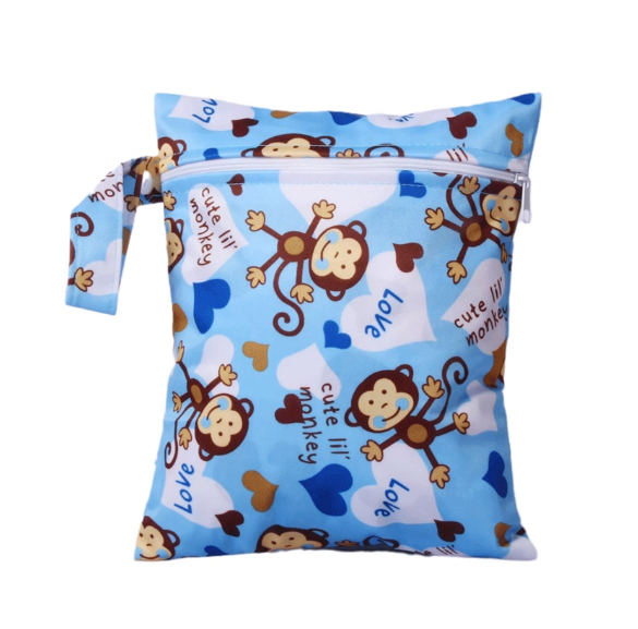 25x20cm Printed Pocket Wet Bag Waterproof Reusable Nappy Bags PUL Travel Baby Nappy Mini Size Wet Dry Bags Wetbags d10
