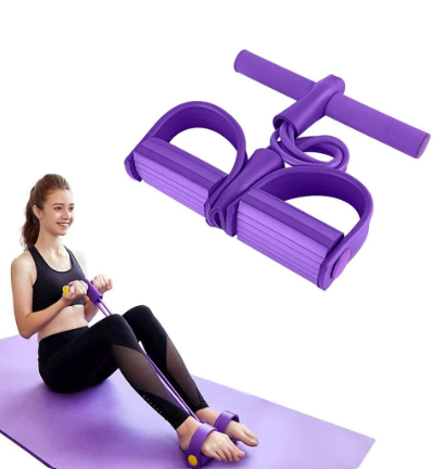 Multifunction Yoga Training Tension Rope Sit ups Fitness Workout Foot Pedal Resistant