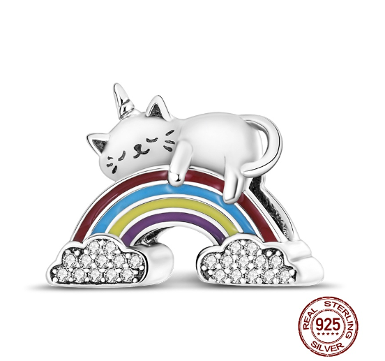 Genuine 925 Silver Little Boy Fox Rose Pyramid Mummy Charms Fit Original Charm Bracelets Diy Moon Cat Schnauzer Pendant For Jewelry S8