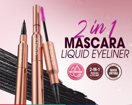 O.TWO.O 2 In 1 Eyeliner Mascara Long Lash Waterproof Long Lasting 24H Eye Makeup