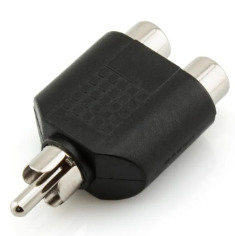 RCA Splitter Connector male to 2 RCA female RCA jack Y Splitter AV Audio Video Plug Adapter CCTV system installation Universal 3.5mm