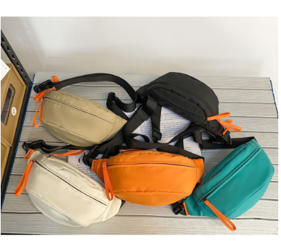 Yvon Korean Fashion Crossbody Belt Waist Bag for Men Unisex Woman 3zippers Makapal Nylon #7051