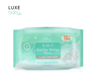 Luxe Baby 3-In-1 Face, Hand, Body Gentle Wipes 60s