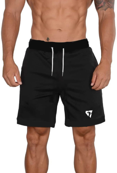 Men Geo Print Drawstring Sports Shorts