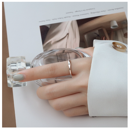 Fashion 925 Silver 26 A-Z Initial Letters Open Ring Birthday Jewelry Adjustable Gift For Women U