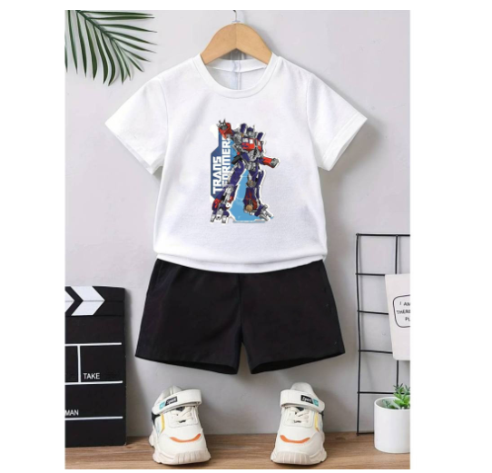 Boys Shirt Suits Baby Polo Terno Clothes 0-5 years Child Print Shirt and Shorts Terno for KidSorts Two Sets of Kids S1