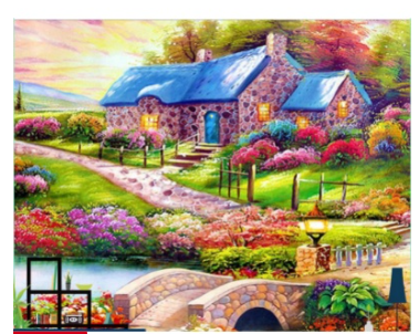 DIY Mosaic Landscape Art Picture Home Decoration Cross Stitch 5d Full Diamond Painting Blue House