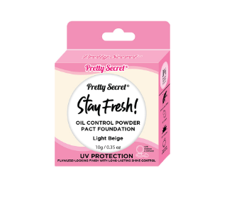 PRETTY SECRET Face Powder Pact Light Beige 10G