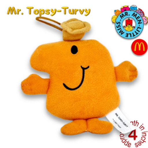 Mr Men Little Miss 2001 McDo Hanging Plushies Bag Charm Stuffed Toys M10