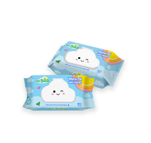 Tiny Buds Waterfill Wet Wipes (80 Pulls) Set of 2