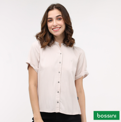 Bossini Ladies Bold Twill Rayon Short Sleeve Blouse OST04-0116