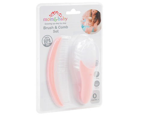 Mom & Baby Brush and Comb Set Pink