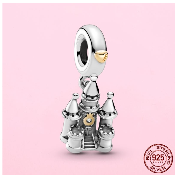 925 Sterling Silver Flamingo Leaf Rose Flower Charm CZ Luxury Pandora Pendant Fit Pandora Bracelet Necklace For Women DIY Making S5