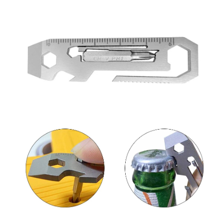 7 in 1 Stainless Steel MultiTool Pocket Bottle Opener Wrench Screwdriver Outdoor Camping Survival EDC Gear Emergency Gadget