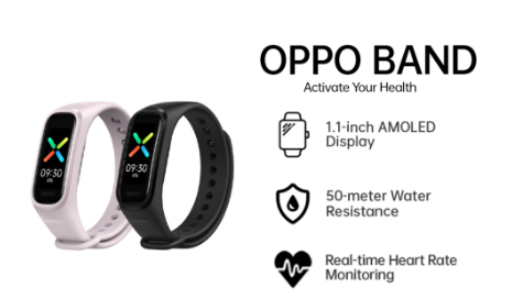 OPPO Band B1 Bluetooth Watch 1.1-inch AMOLED Screen Continuous SpO2 Monitoring 50M Water Resistance