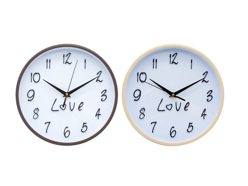 At Home Just Love Silent Nordic Wall Clock 10 Easy Read Embossed Numbers Analog Home Decor