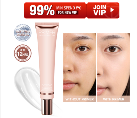 O.TWO.O Makeup Primer 25ml Face Base Gel Invisible Pore Oil-Control Smooth Creases Surface Foundation Primer