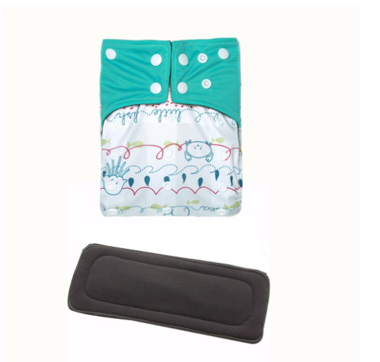 Cloth Diaper 1 Set With Bamboo Charcoal Inserts In Stocks D18
