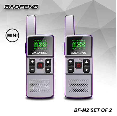 Baofeng M2 2W Set of 2 Interphone Two-Way Walkie Talkie Mini Walkie Talkie