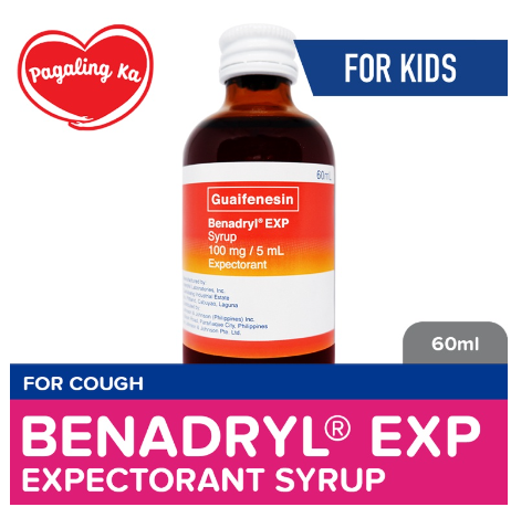 Benadryl Expectorant Syrup 60ml - Allergy medicine, Antihistamine